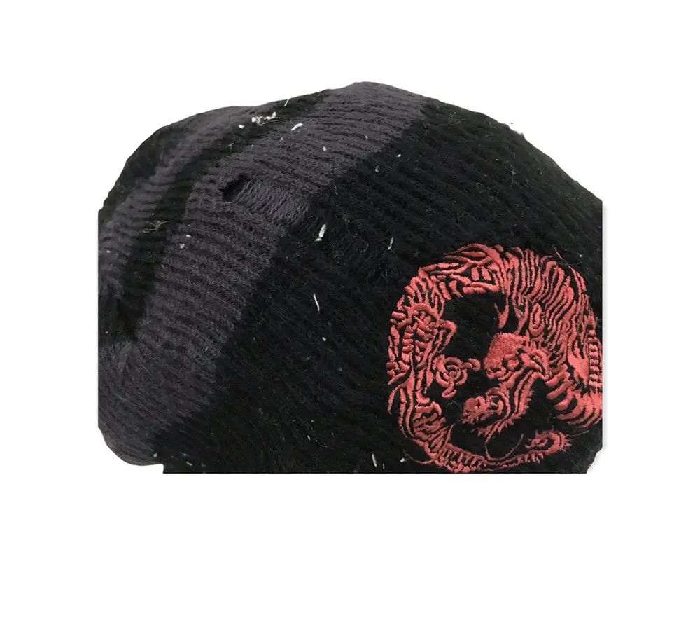 Japanese Brand × Vintage Japanese Brand Dragon Stripe Design Beanie Hat Size ONE SIZE - 4 Thumbnail