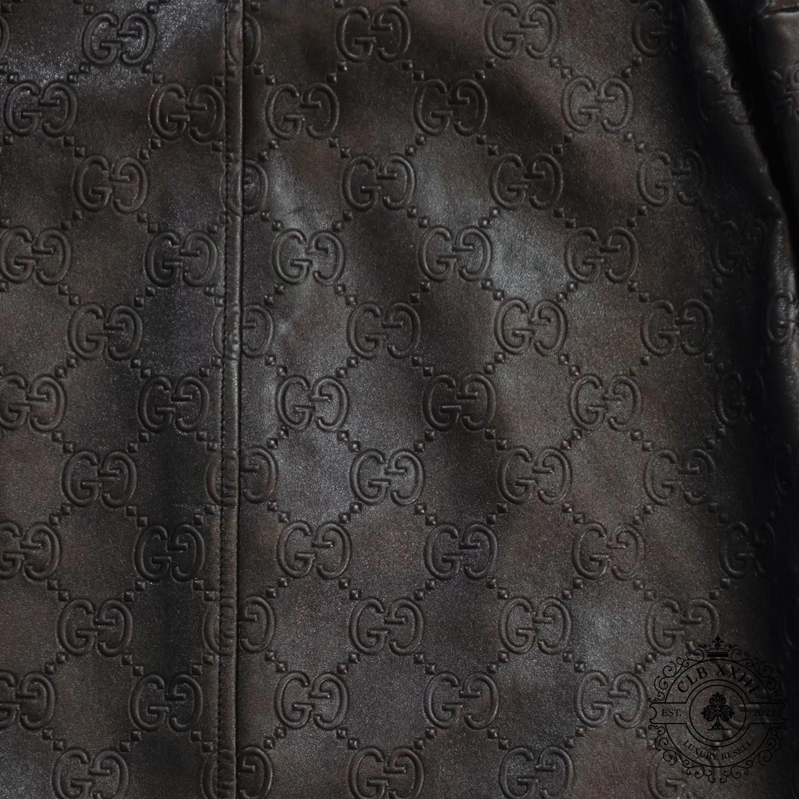 Gucci Gucci GG Leather Bomber Jacket in Black Size US L / EU 52-54 / 3 - 4 Thumbnail