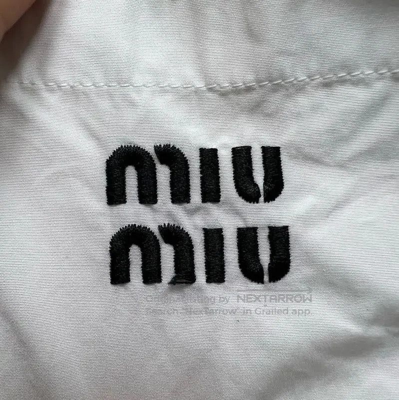 Miu Miu Miu Miu Summer White Cotton Embroidered Crop Shirt . Size XXS / US 00 / IT 34 - 3 Thumbnail