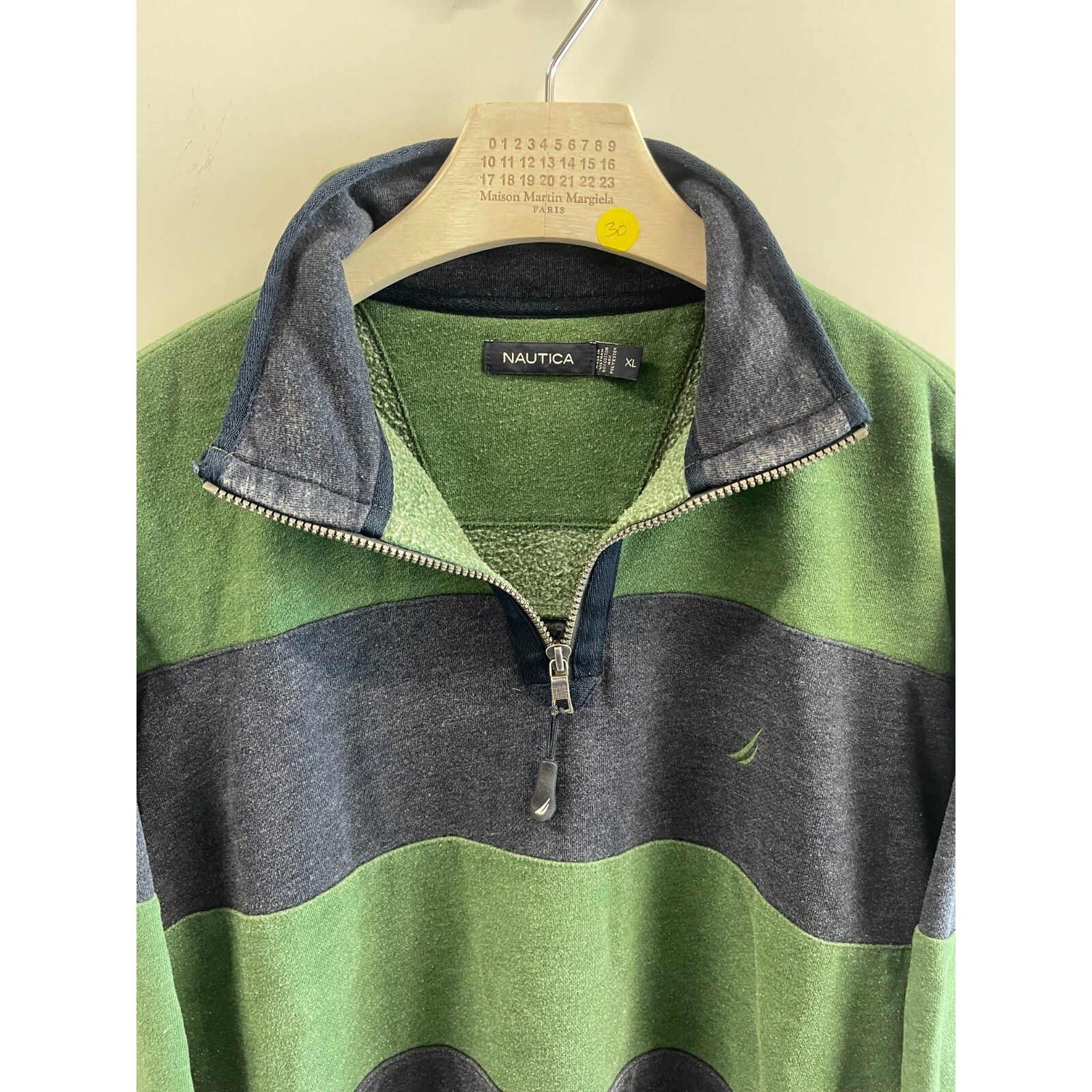 Nautica VTG 90S Y2K NAUTICA BLUE GREEN STRIPE BOATING QUARTER ZIP SW Size US XL / EU 56 / 4 - 8 Thumbnail