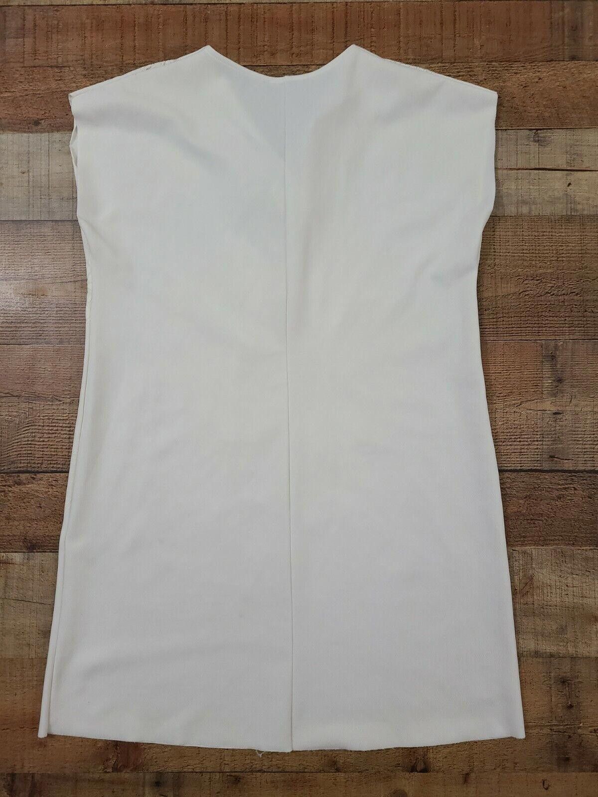 Zara Zara WB Collection Dress Large White Gold V Neck Sheath Ss Size L / US 10 / IT 46 - 3 Thumbnail