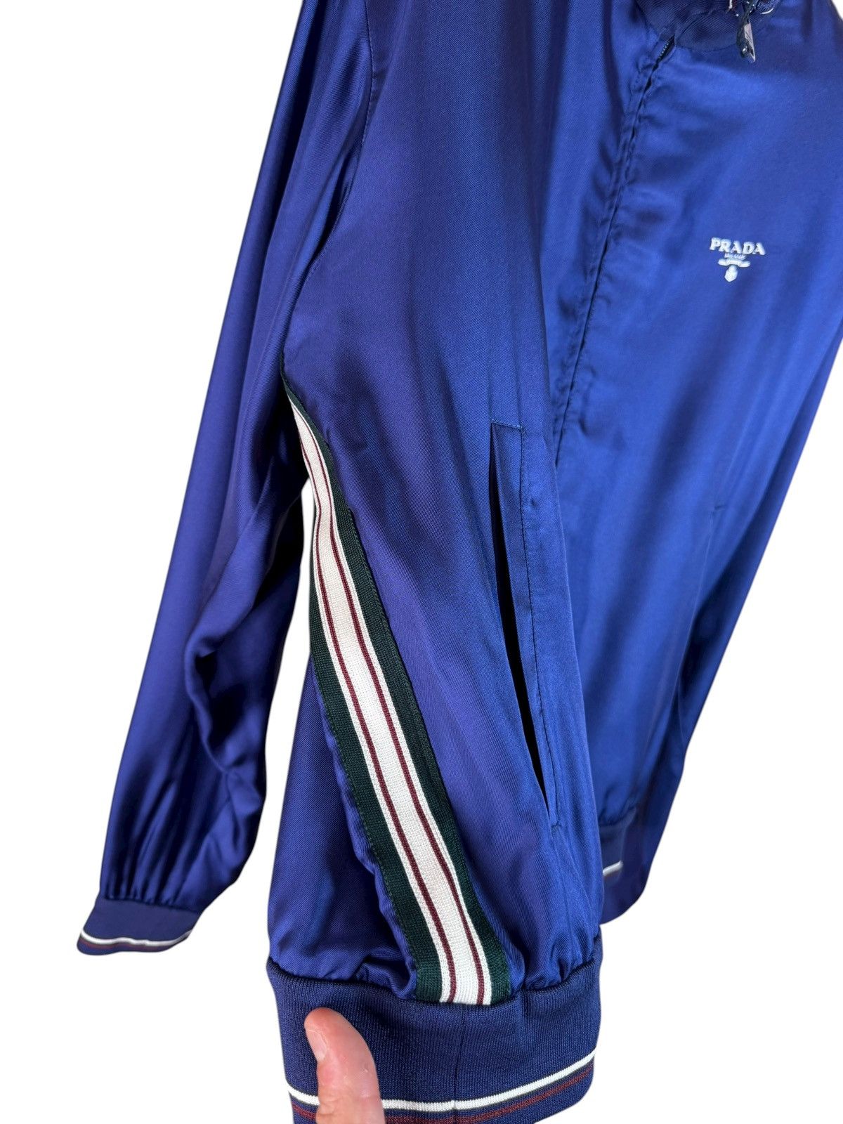 Prada Prada blue silk jacket with tricolor trim – Size L Size US L / EU 52-54 / 3 - 8 Thumbnail