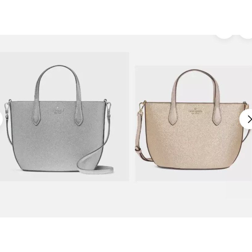 KATE SPADE SPARKLE GLIMMER SATCHEL SHOULDER BAG SILVER GOLD