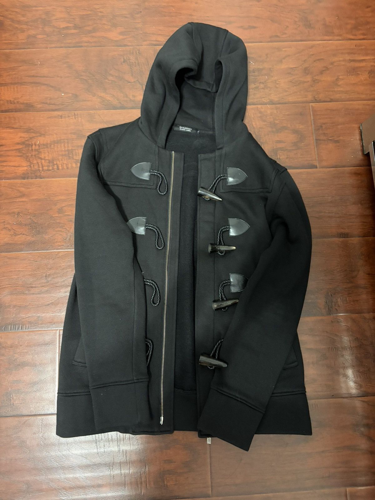 Burberry Burberry Black Label Duffle Toggle Zip-Up Hoodie Black Size US S / EU 44-46 / 1 - 1 Thumbnail