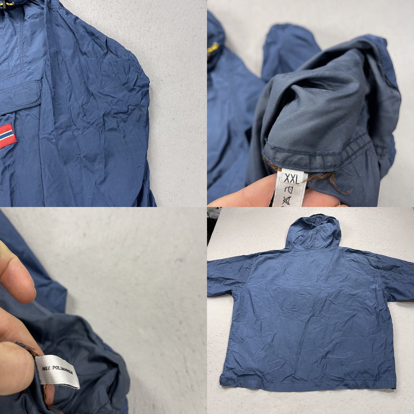 Napapijri VINTAGE Napapijri Geographic Jacket Mens 2XL Blue Anorak Hooded Zip Flag Logo Size US XXL / EU 58 / 5 - 8 Thumbnail