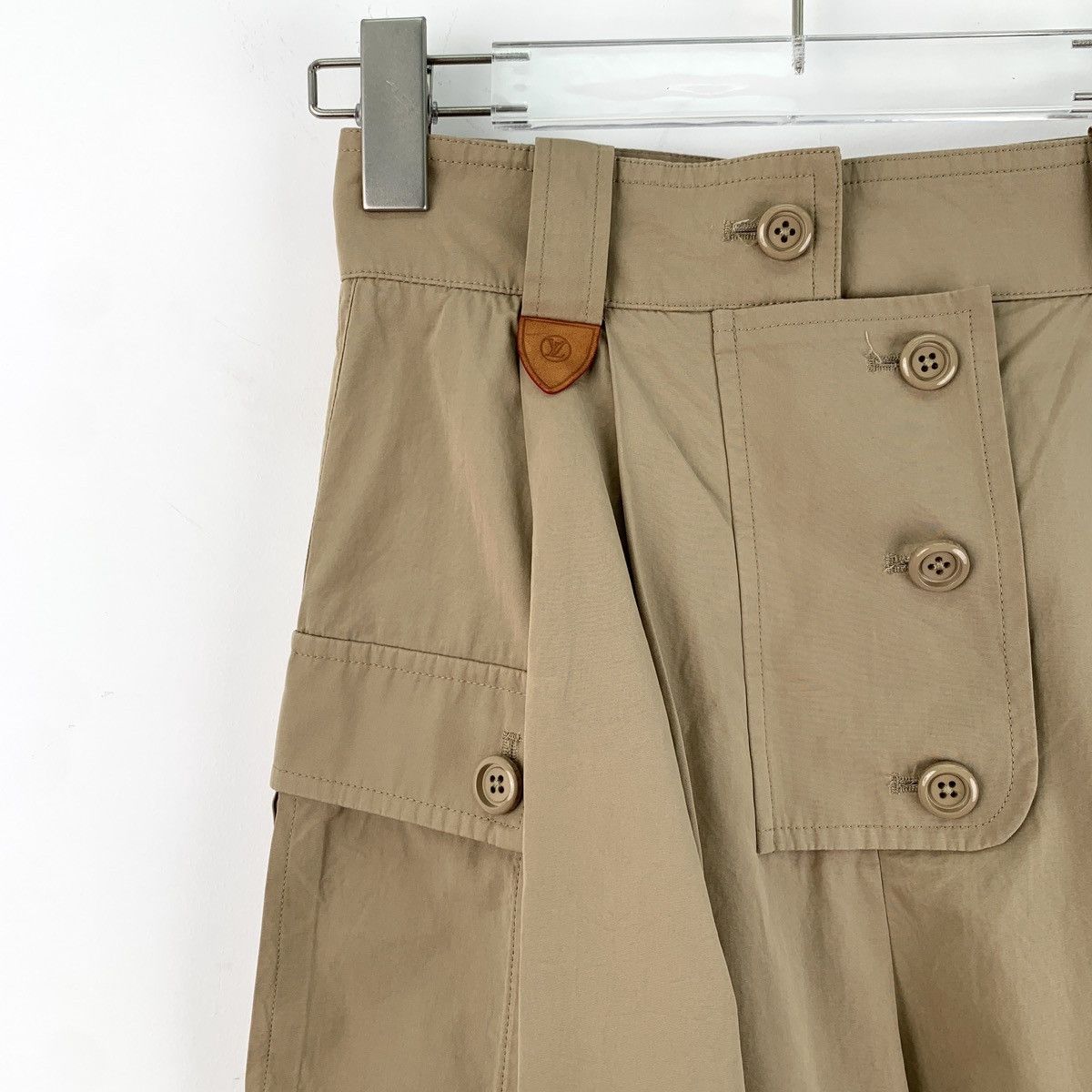 Louis Vuitton Louis Vuitton Khaki Cotton Buckle Decor Casual Pants K26WX Size 24" / US 00 / IT 34 - 3 Thumbnail