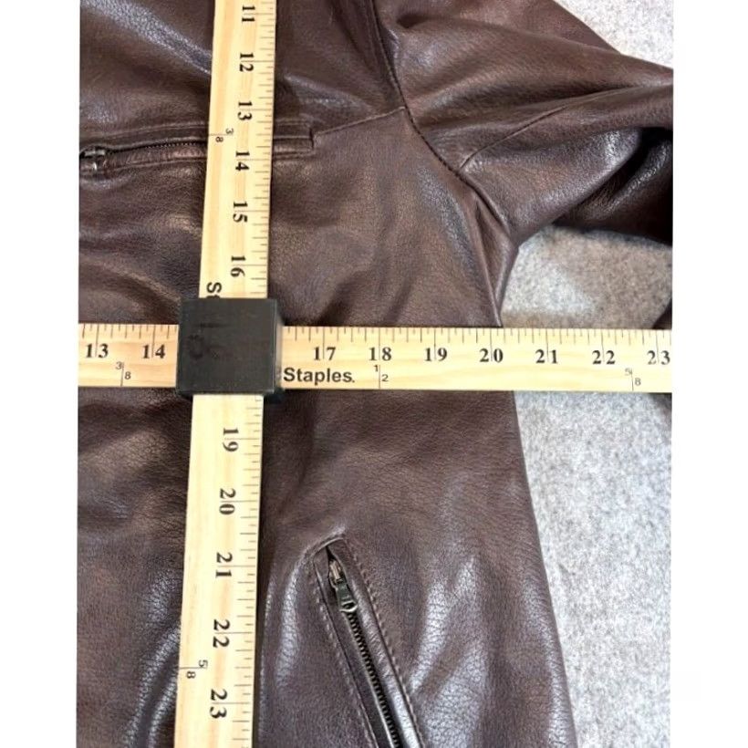 Henri Bendel VINTAGE Henri Bendel Leather Jacket Womens M Biker Indie Retro Grunge Streetwear 90s Brown Jacket Womens M Brown Retro Grunge Streetwear Henri Bendel Size M / US 6-8 / IT 42-44 - 5 Thumbnail