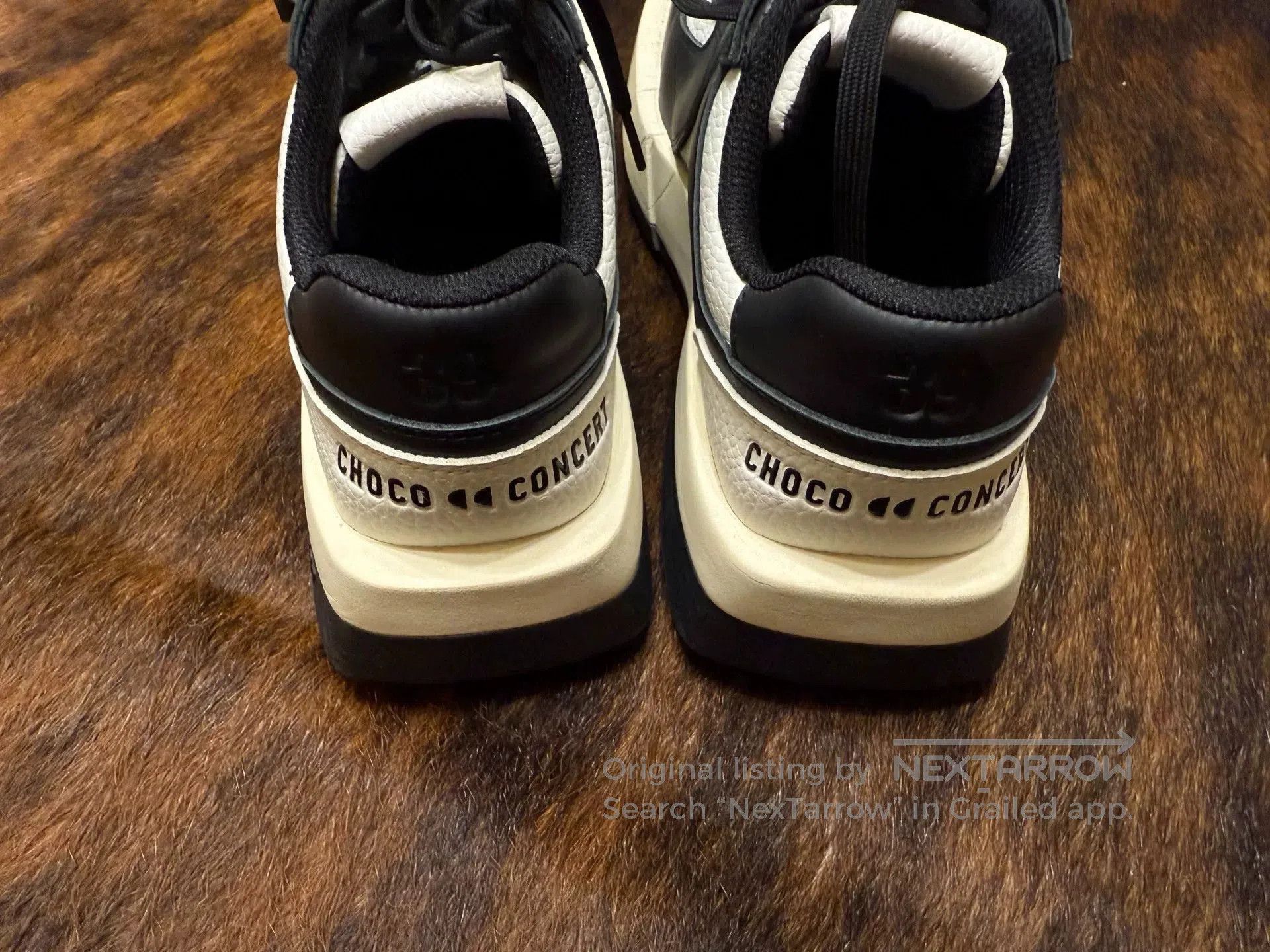 Japanese Brand CHOCO CONCERT Black White Low-Top Sneakers. Size US 8 / IT 38 - 4 Thumbnail