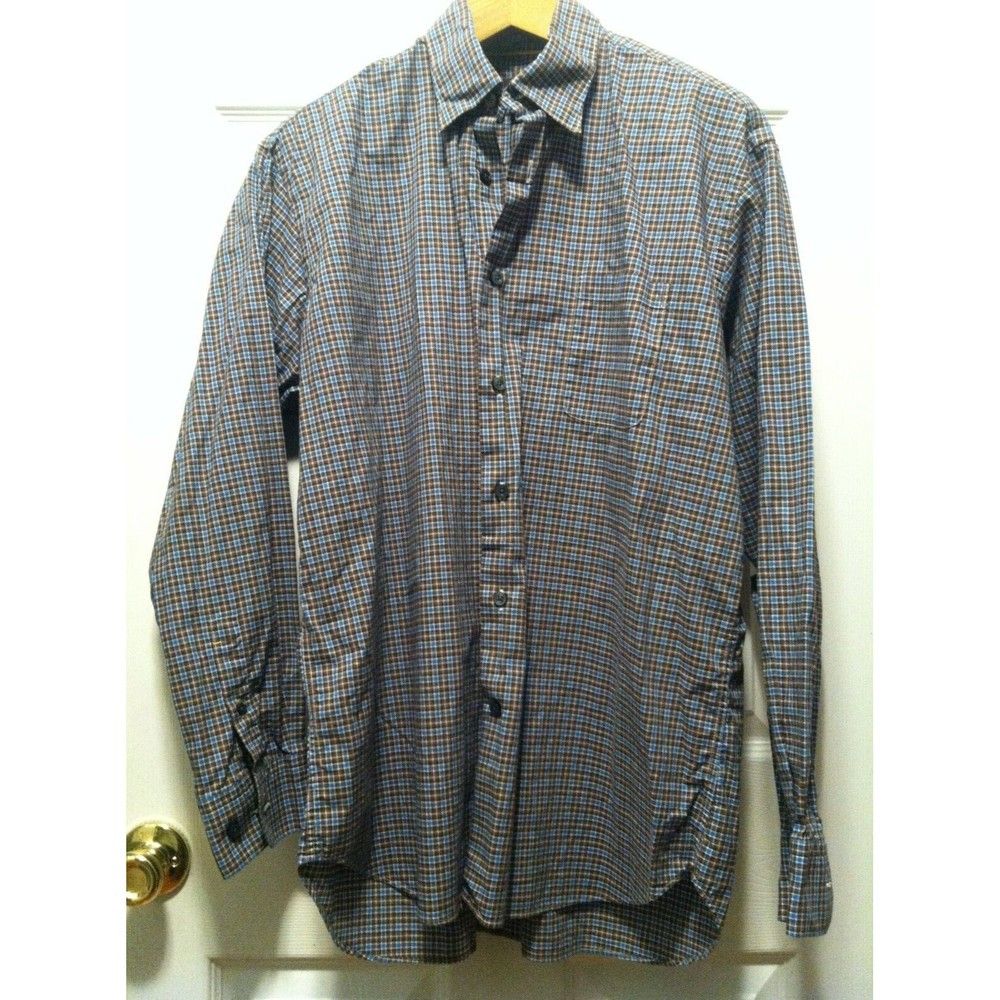 Robert Talbott ROBERT TALBOTT MEN'S BLUE/BROWN 100%COTTON CASUAL SHIRT L Size US L / EU 52-54 / 3 - 1 Thumbnail
