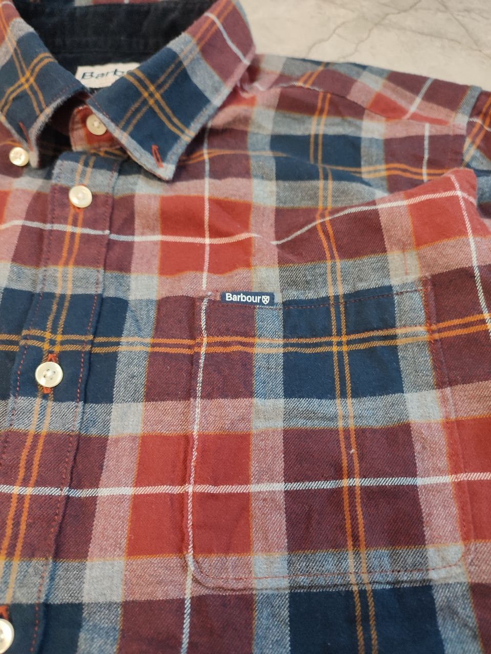 Barbour Barbour coton shirt red navy cage print M size Size US M / EU 48-50 / 2 - 6 Thumbnail