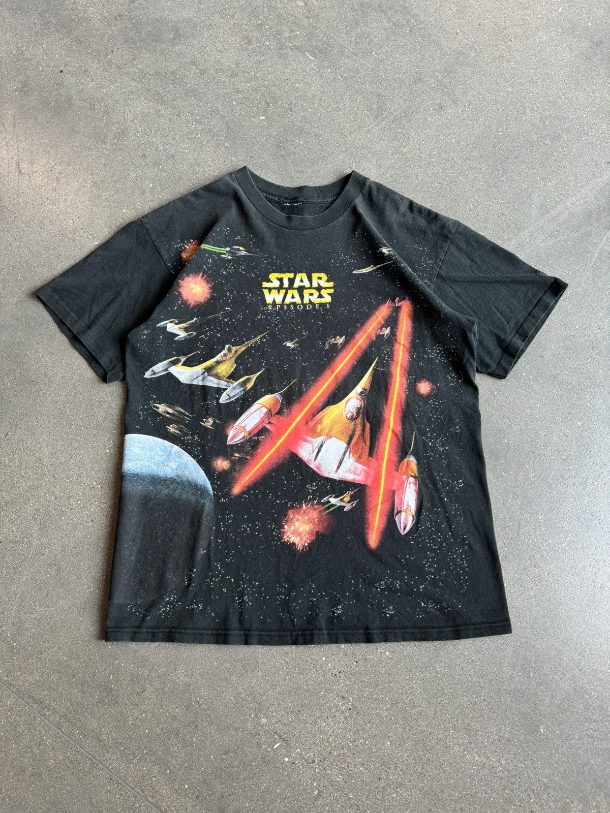 Vintage Star Wars Episode 1 All Over Print T-Shirt | Grailed
