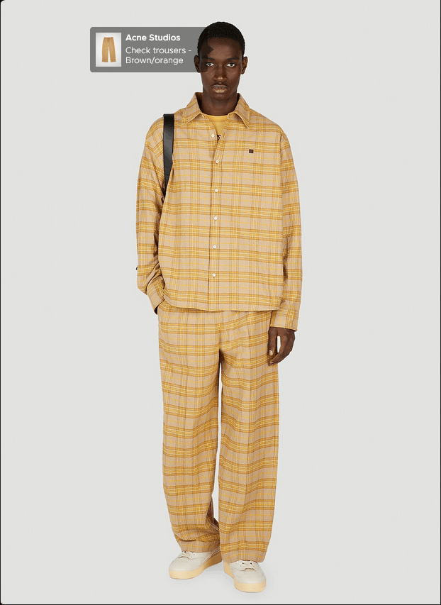 Acne Studios Check Flannel - Brown/Orange Size US 30 / EU 46 - 1 Thumbnail