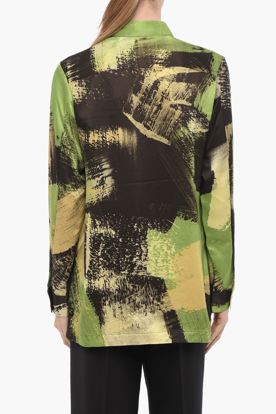 Y-3 × Yohji Yamamoto og1mm0824 Satin Overshirt with Breast Pocket in Multicolor Size XXS / US 00 / IT 34 - 2 Thumbnail