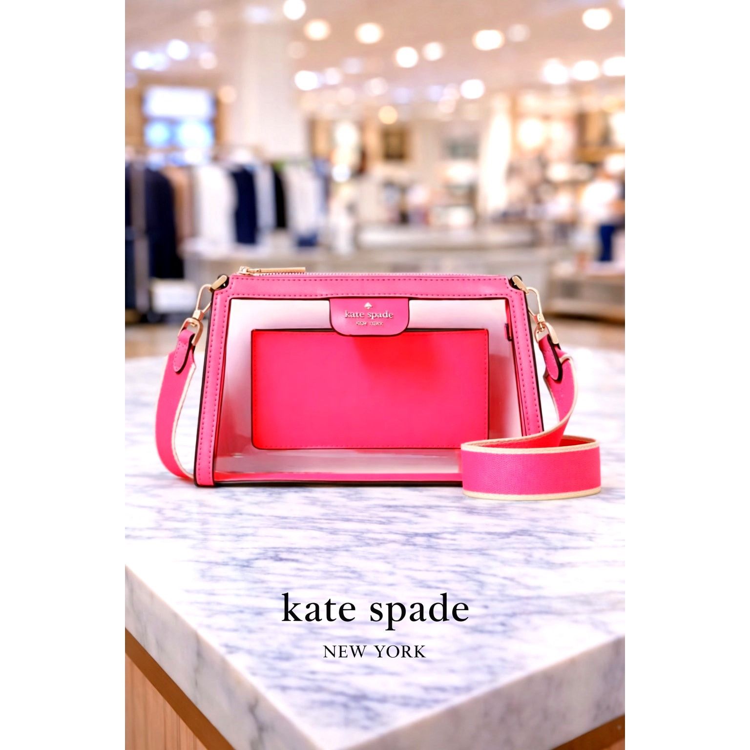 Kate Spade Kate Spade Clare Clear Small Crossbody Wild Pink Size ONE SIZE - 1 Thumbnail