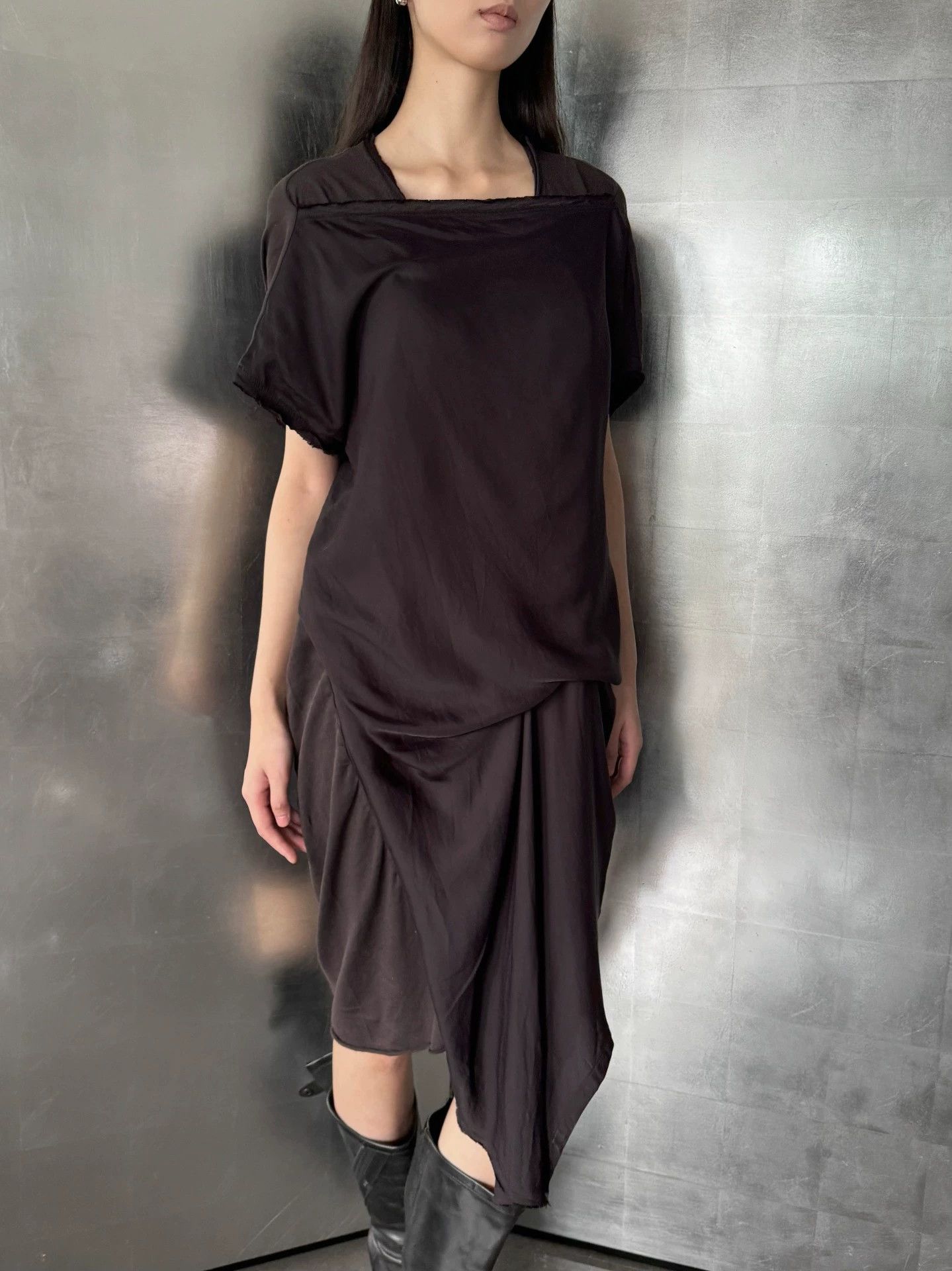 Vintage Italian Drop-Shoulder Irregular Double-Layer Dress Size S Size S / US 4 / IT 40 - 5 Thumbnail