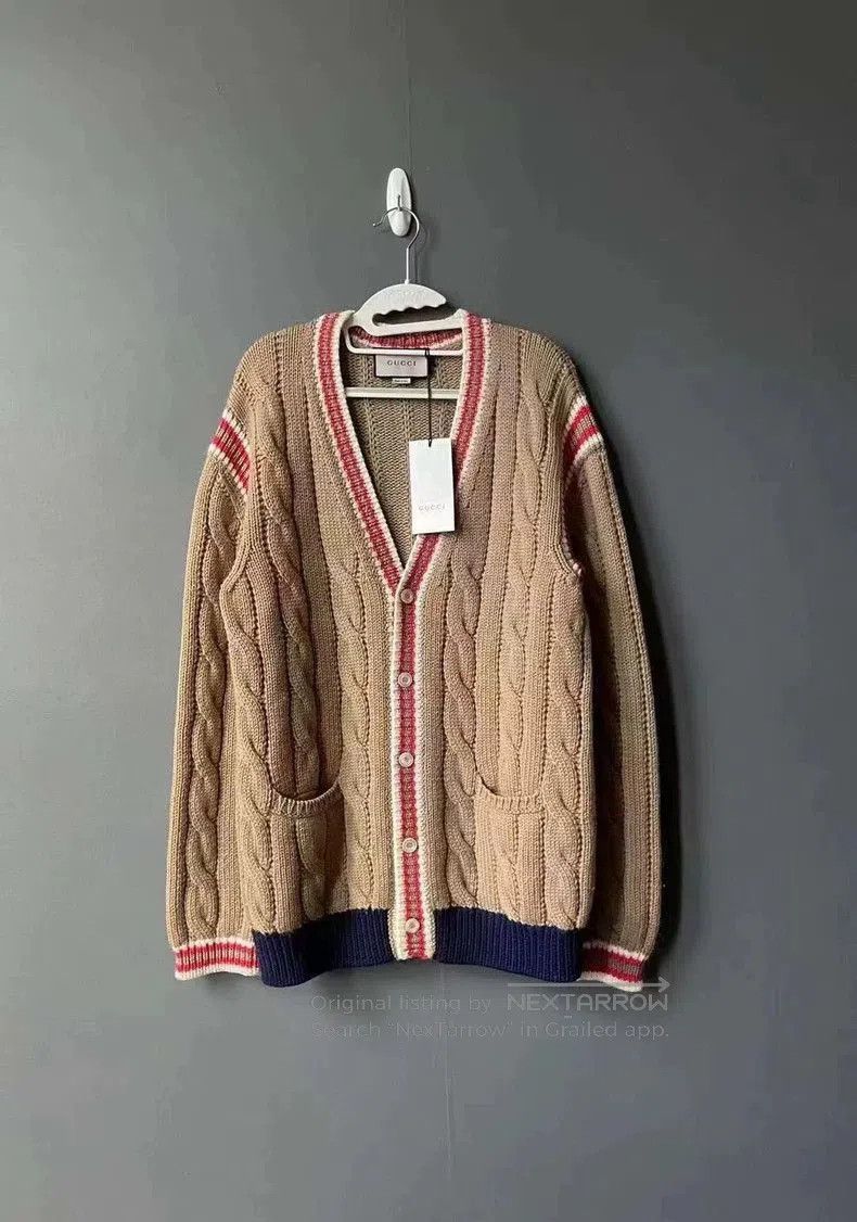 Gucci Gucci Cable Knit Wool Cardigan. Size US L / EU 52-54 / 3 - 1 Thumbnail