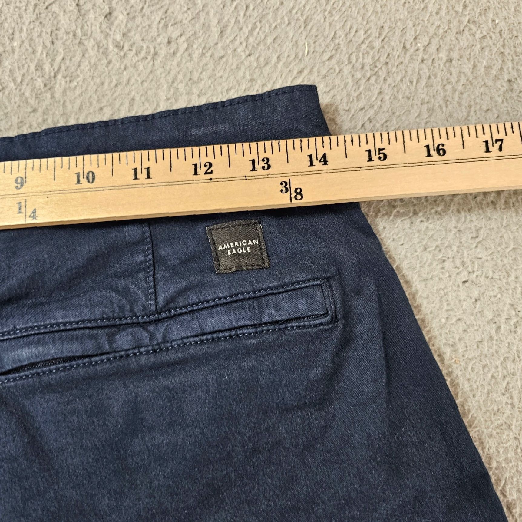 American Eagle Outfitters American Eagle Tech Twill Stretch Khaki Chino Shorts Navy 8" Ins Mens 28 NWT Size US 28 / EU 44 - 4 Thumbnail