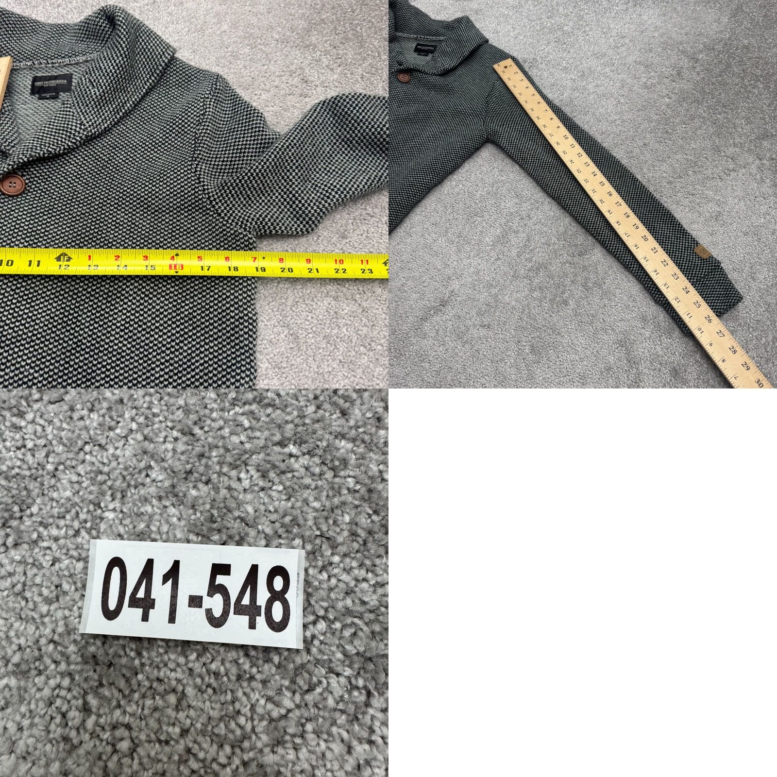 Obey OBEY Propaganda Coatigan Women's Medium Black White Knit Jacket Casual All Seasons Long Sleeve Button Down Size M / US 6-8 / IT 42-44 - 9 Thumbnail