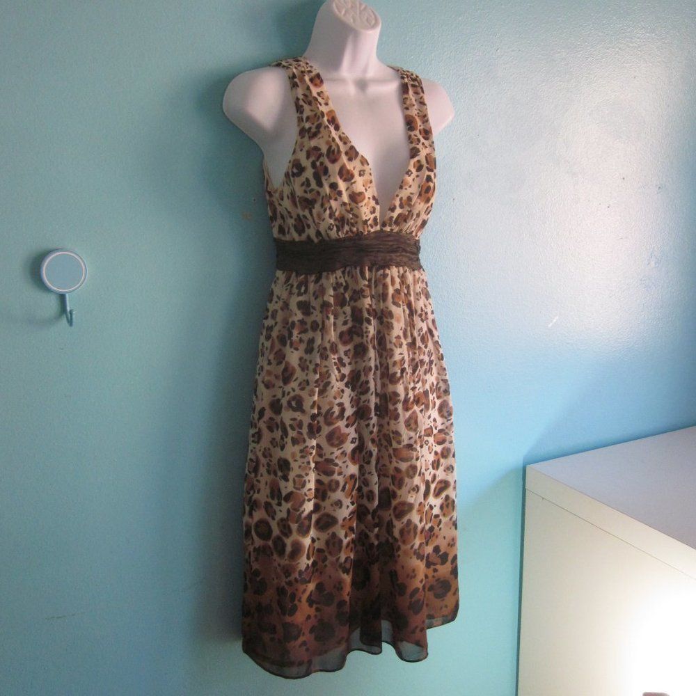 Nicole Miller Nicole Miller Collection Silk Dress Animal Print Deep V-Neck Size M / US 6-8 / IT 42-44 - 11 Thumbnail