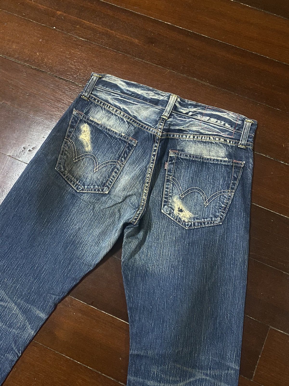 Edwin Rare Vintage Edwin 504 Clawmark Distressed Faded rusty Size US 34 / EU 50 - 16 Thumbnail