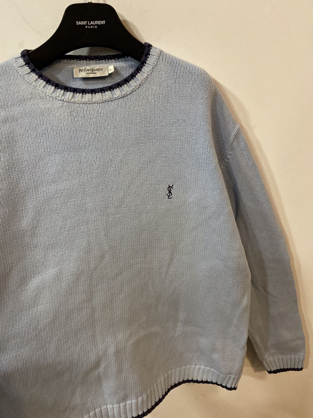 Yves Saint Laurent Blue YSL Sweater Knit Size US L / EU 52-54 / 3 - 13 Thumbnail