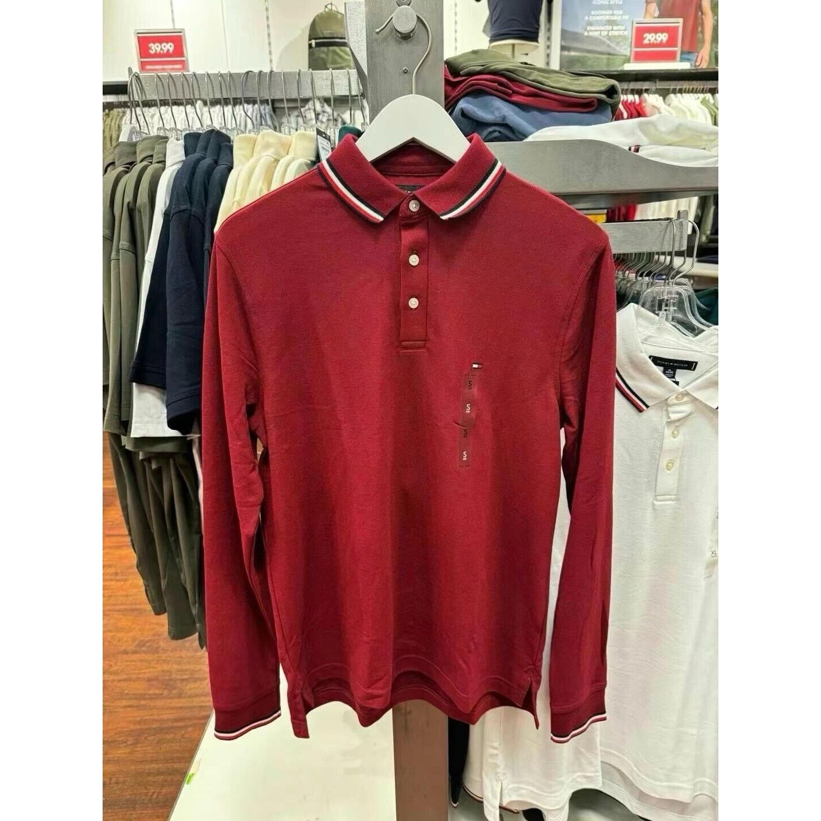 Tommy Hilfiger NEW Tommy Hilfiger Men's Long Sleeve Regular Fit Polo Large Size US L / EU 52-54 / 3 - 1 Thumbnail