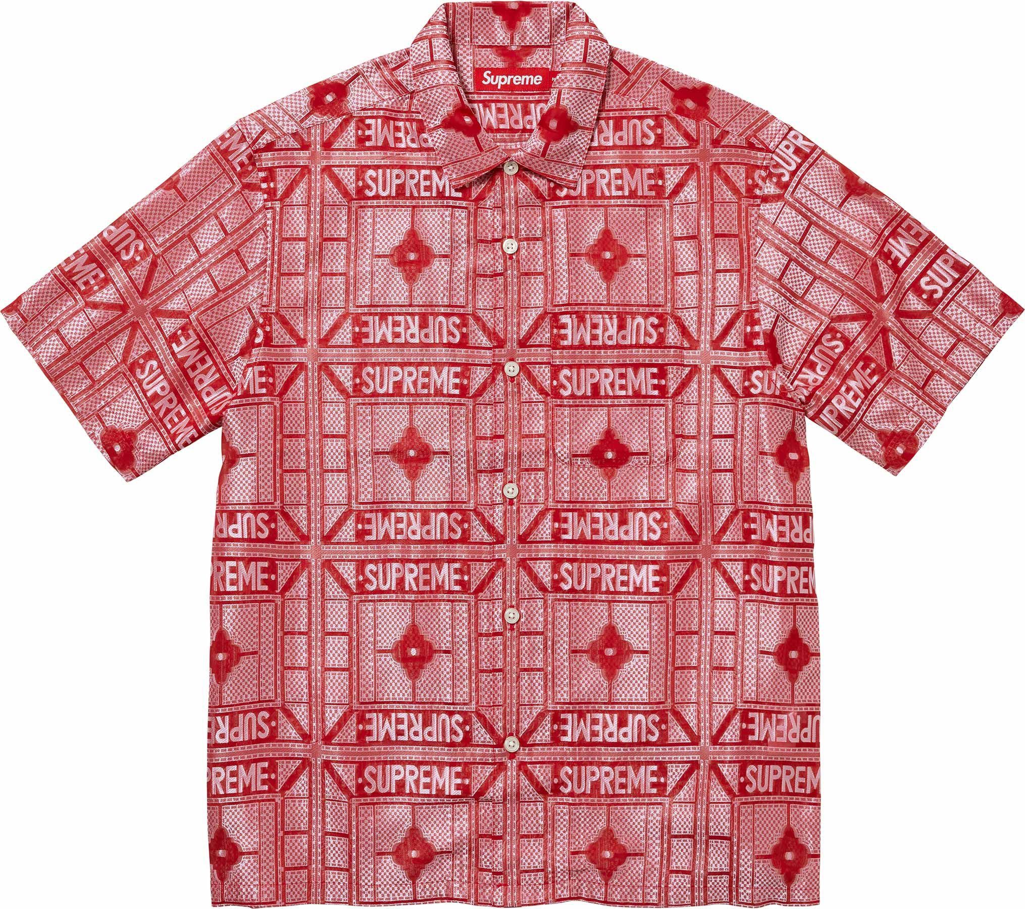 Image of Supreme Tray Jacquard S/s Shirt in Red, Men's (Size XL)