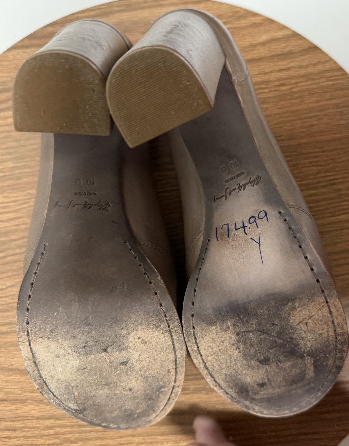 Elizabeth and James Elizabeth and James E-Mae Taupe Block Peep Toe Slip On Heels Size US 10 / IT 40 - 7 Thumbnail