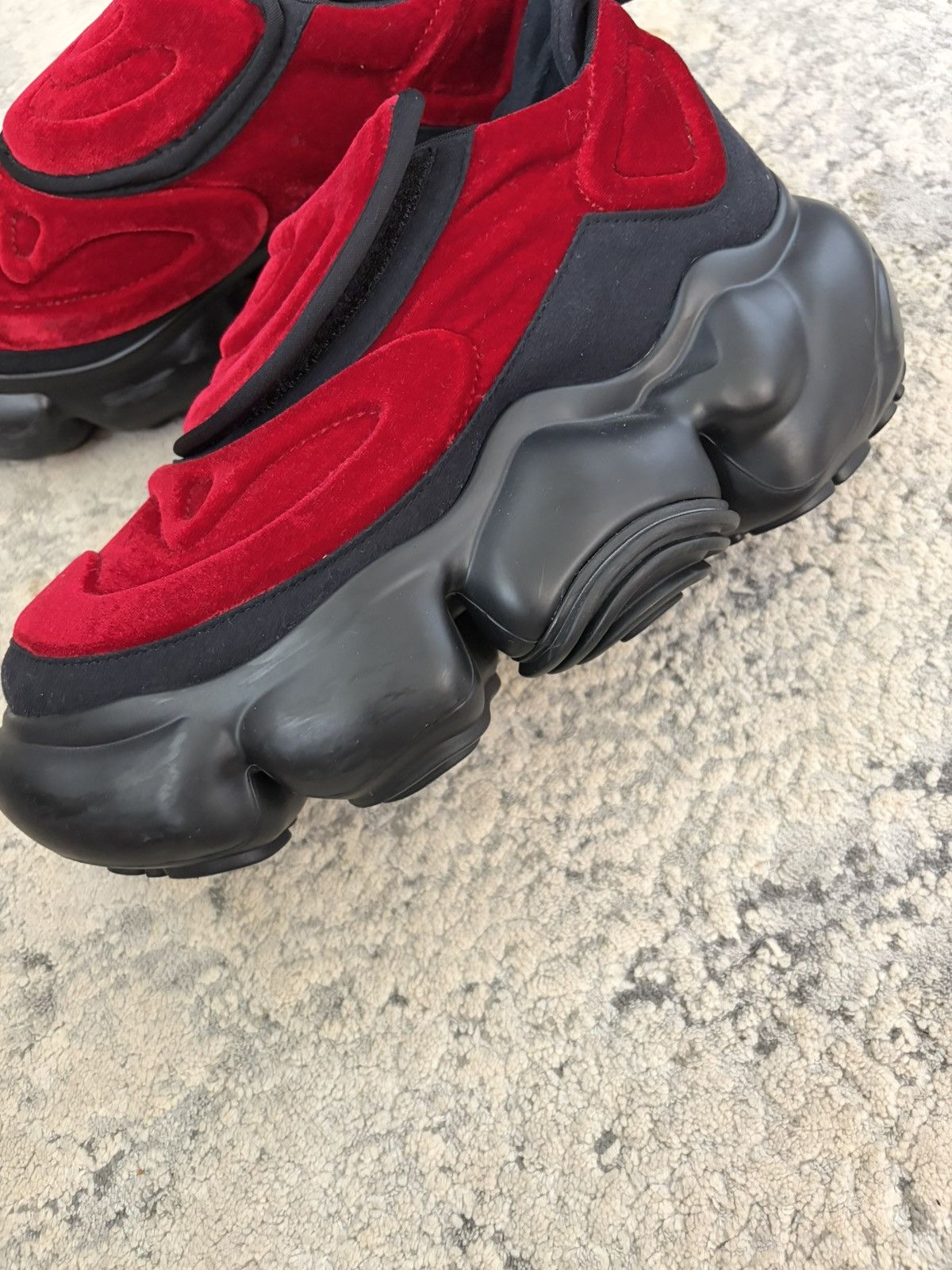 Japanese Brand grounds - Red Velvet Platform Rave Sneakers Size US 10 / EU 43 - 8 Thumbnail