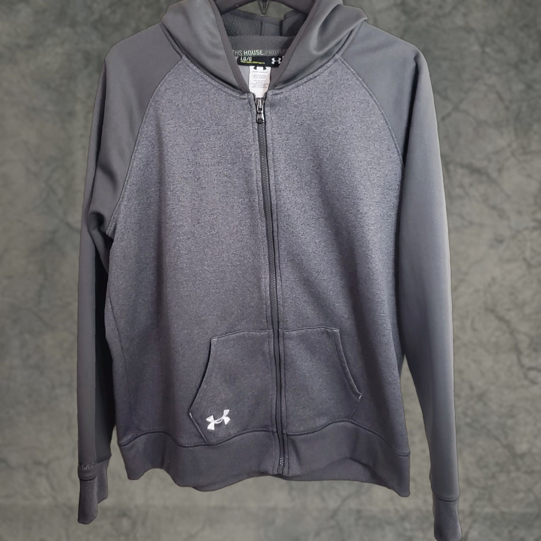Under Armour Under Armour Hoodie Mens Gray Full Zip Hooded Sweatshirt Storm L Logo Zipper Pocket Regular Fit Size US L / EU 52-54 / 3 - 1 Thumbnail