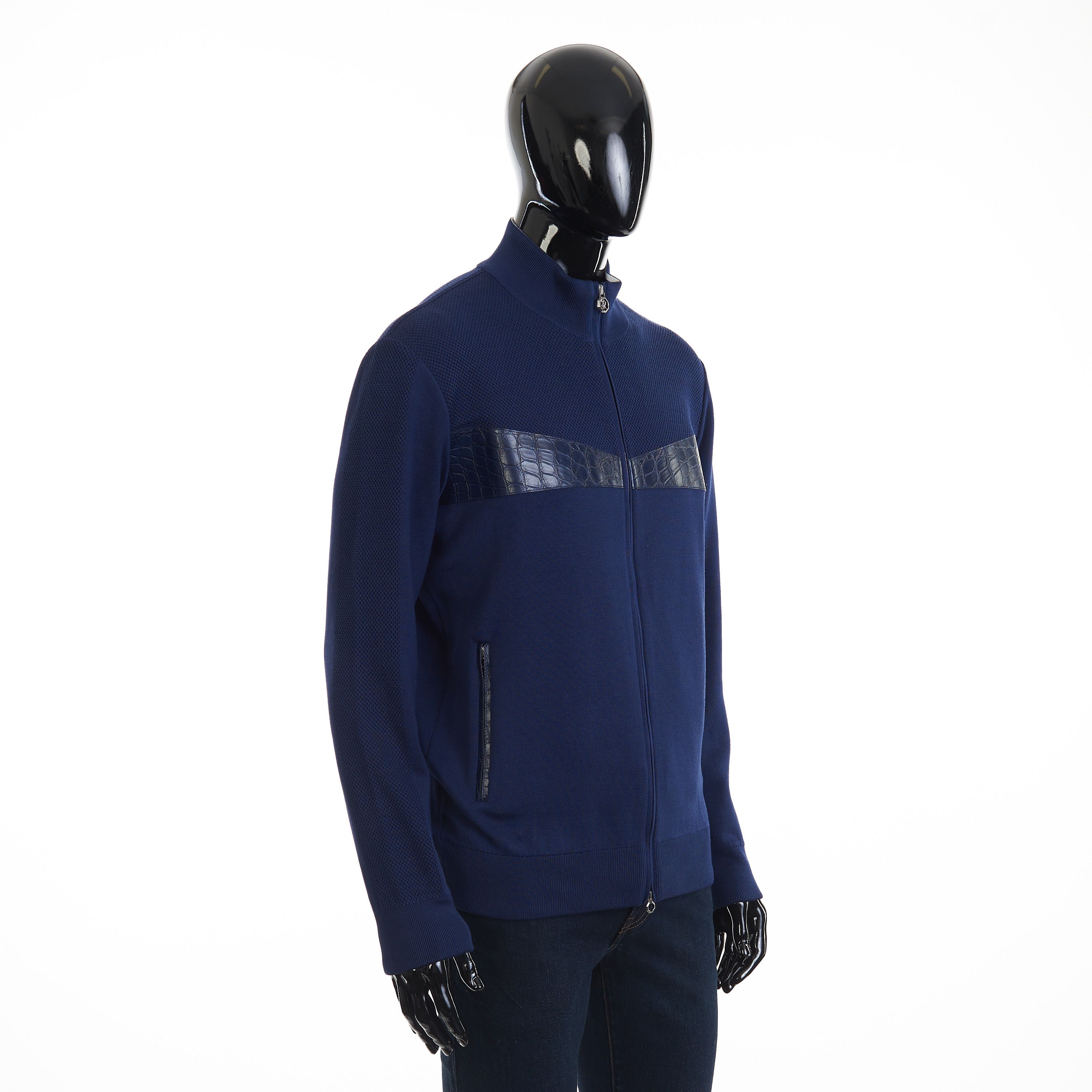 Stefano Ricci Knit Jogging Blouson - Full Zip, Matte Crocodile Insert Size US XL / EU 56 / 4 - 8 Thumbnail