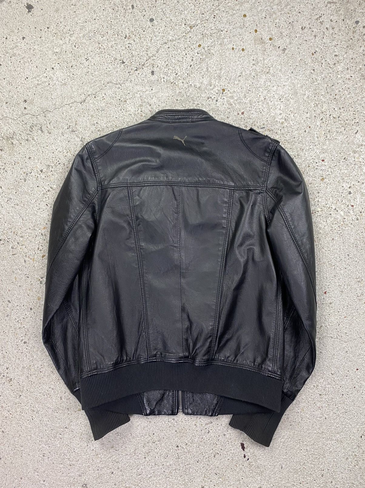 Puma Puma leather jacket black vintage racing biker archive Size M / US 6-8 / IT 42-44 - 3 Thumbnail
