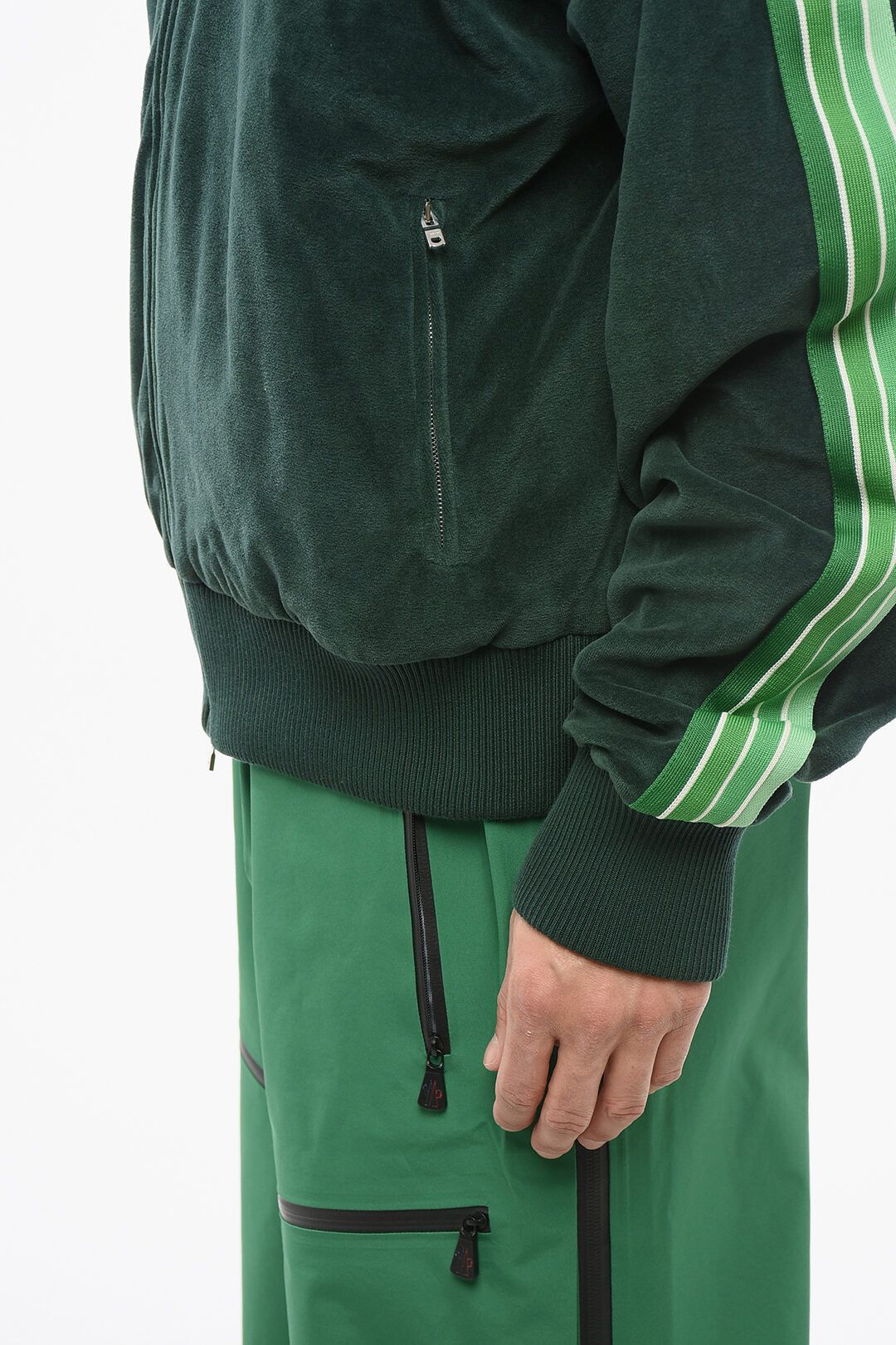 Amiri og1mm0825 Velour Rain Forest Track Sweatshirt in Green Size US XXL / EU 58 / 5 - 3 Thumbnail