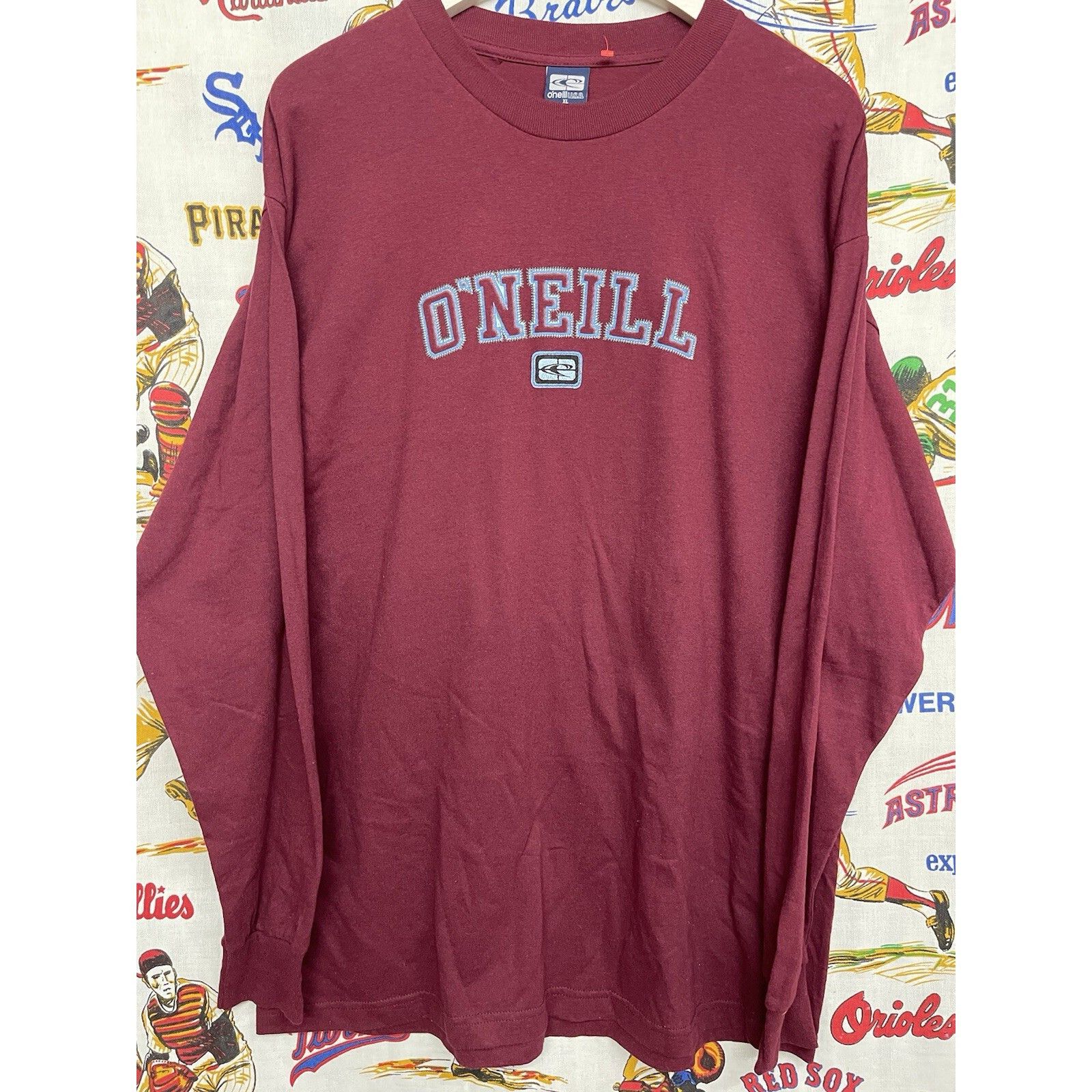 O'Neill VTG Y2K 1996 O’NEILL LONG SLEEVE TEE SHIRT PULLOVER RED/BURG Size US XL / EU 56 / 4 - 1 Thumbnail