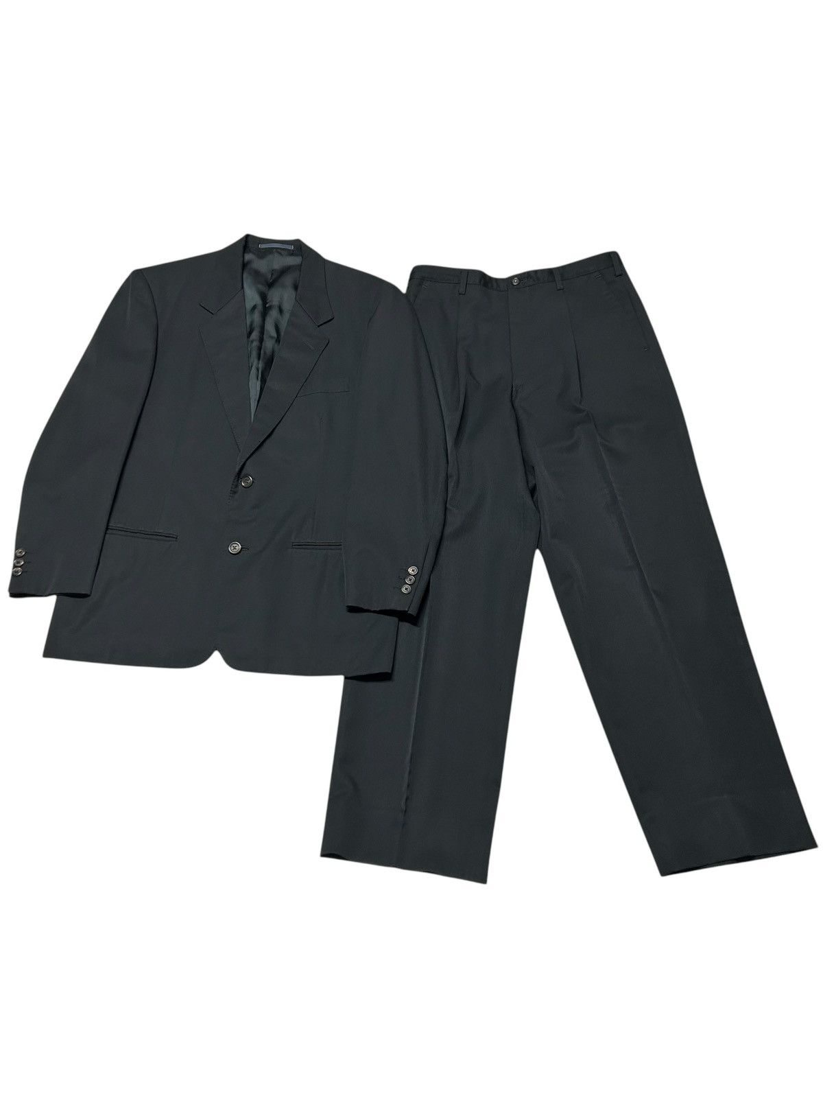 WOOL GABARDINE NON-PLEATED PANTS