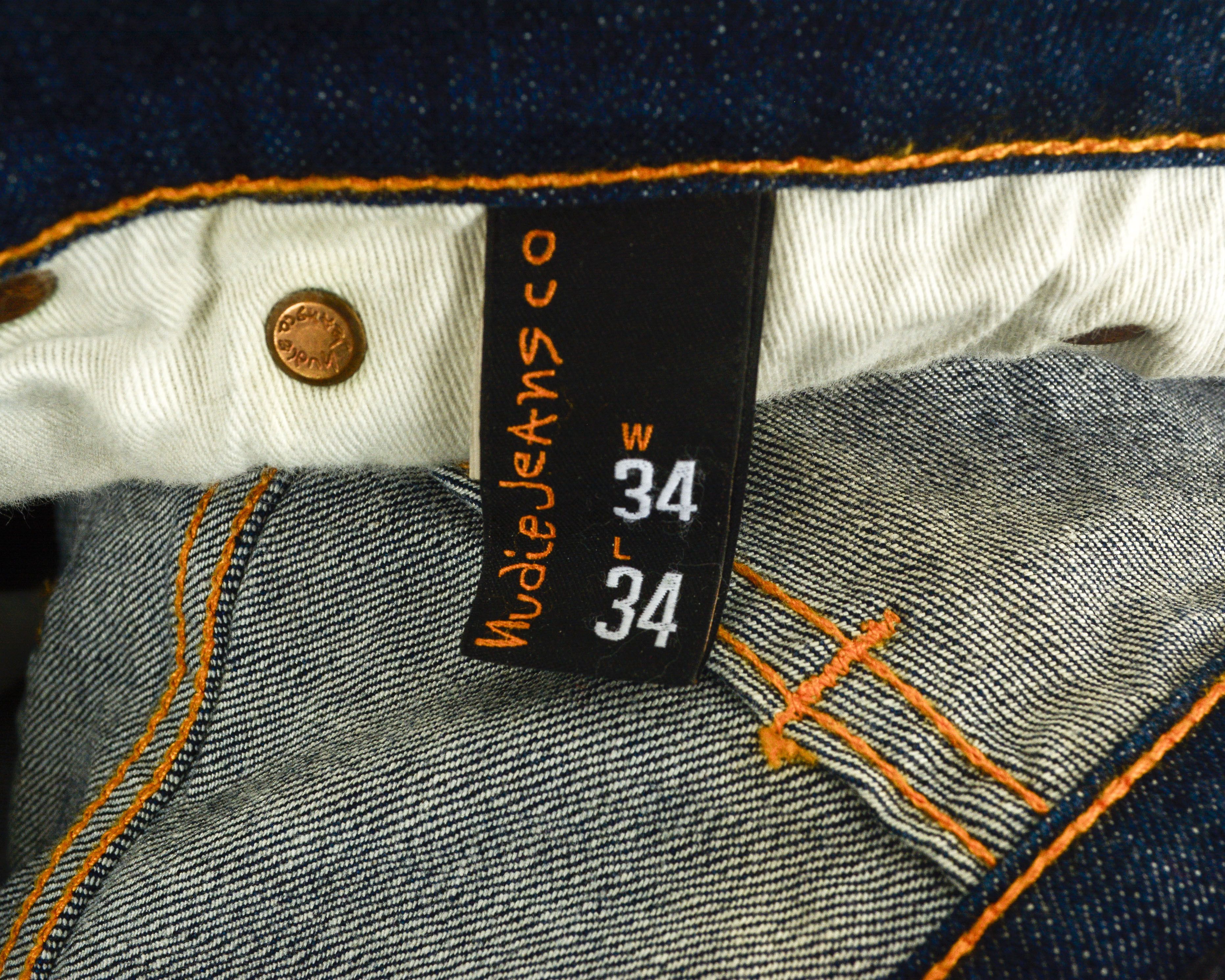 Nudie Jeans Thin Finn Organic Dry W34 L34 Slim Tapered Raw Denim Men Size US 34 / EU 50 - 6 Thumbnail