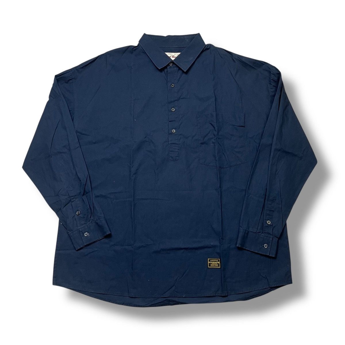 Kapital Rugged House Pullover Shirt | Navy Issey miyake vibes Size US XL / EU 56 / 4 - 1 Thumbnail