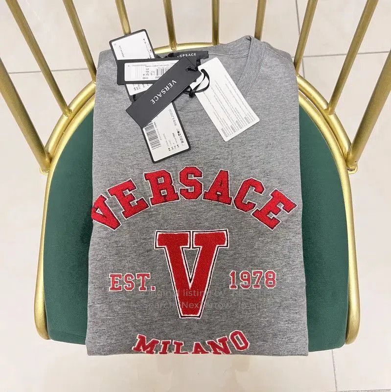 Versace Versace Grey Cotton Short Sleeve T-Shirt . Size US M / EU 48-50 / 2 - 4 Thumbnail