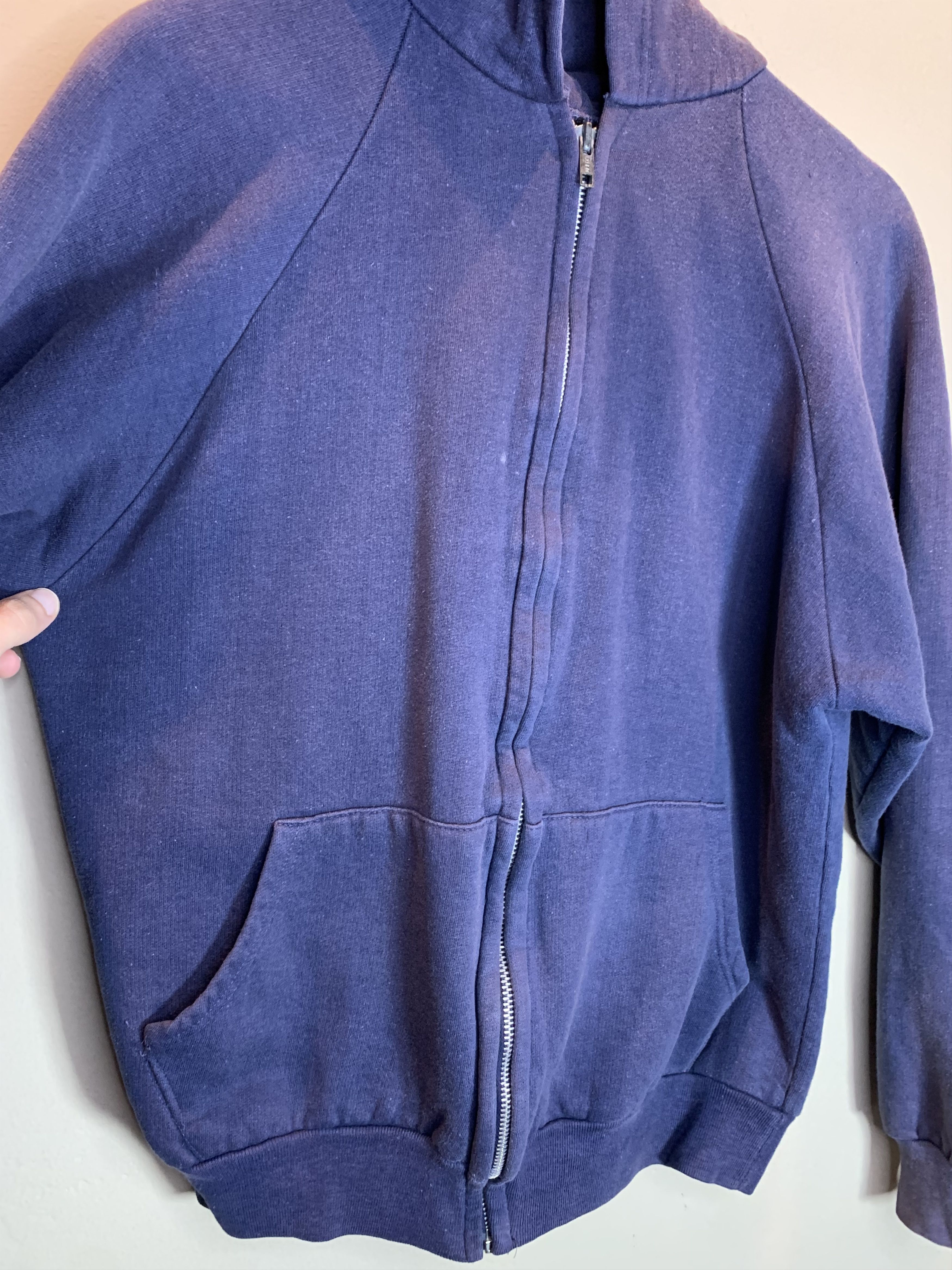 Vintage *RARE* True Vintage 70’s Zip Hoodie Blank Raglan Cut - M Size US M / EU 48-50 / 2 - 3 Thumbnail