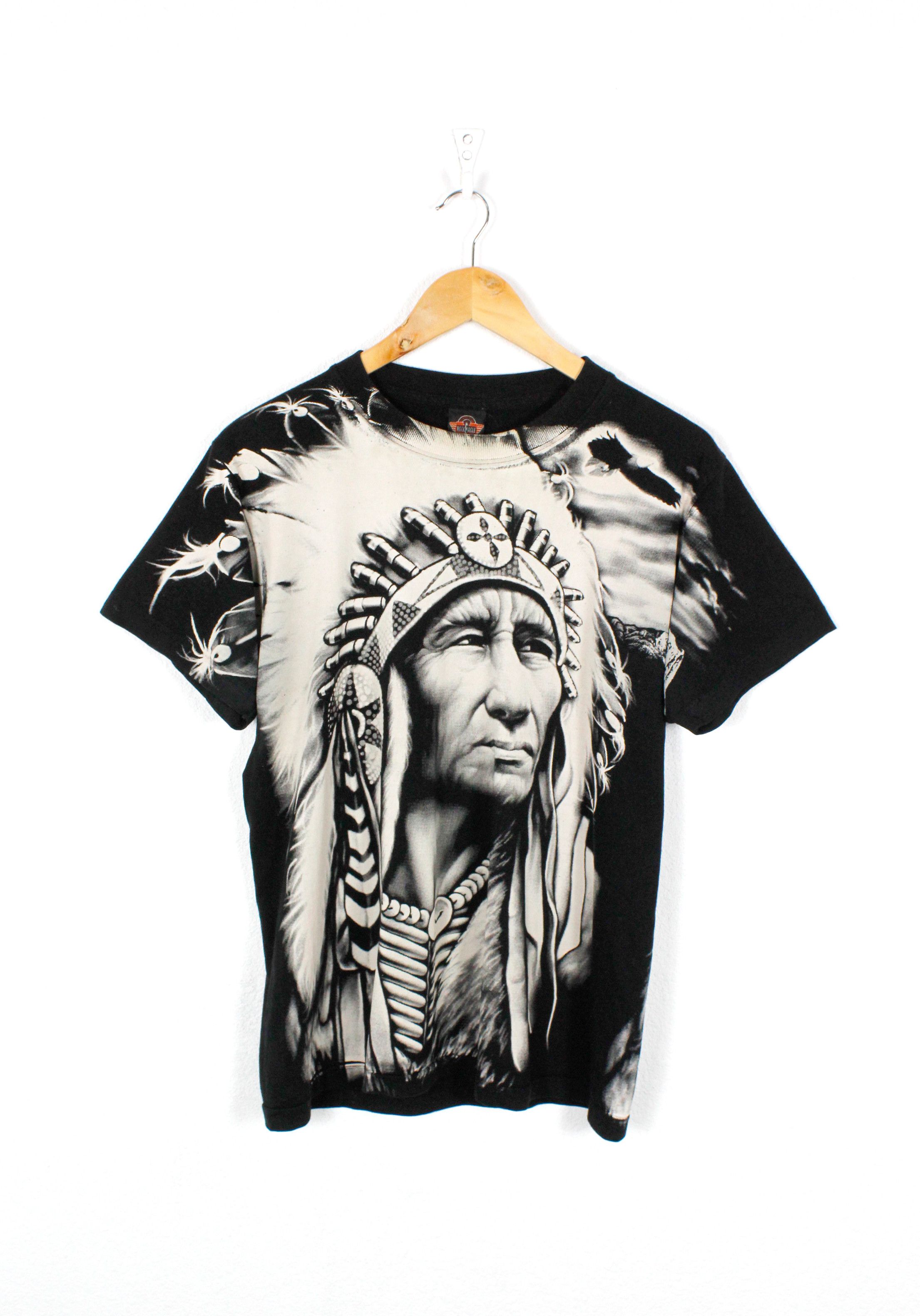 Native × Vintage Vintage Rock Eagle Indian Head All Over Printed Tee 90s Y2K Size US M / EU 48-50 / 2 - 1 Thumbnail