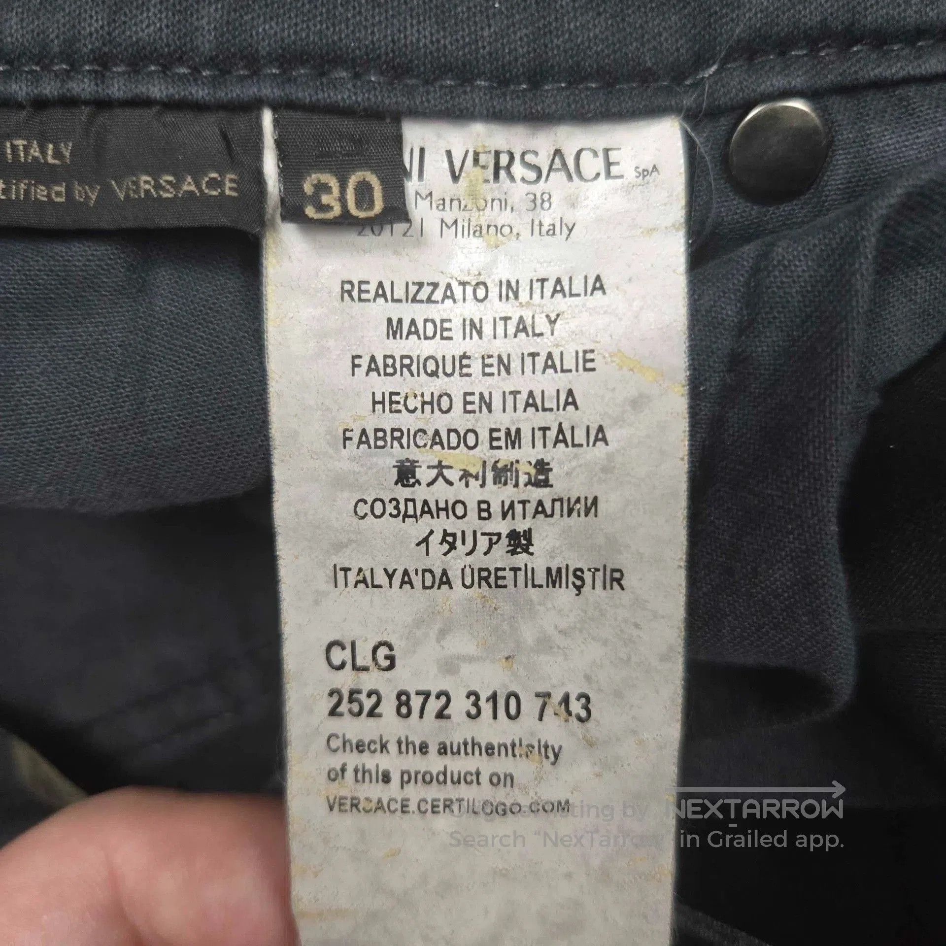 Versace versace black logo denim pants for slim fit. Size US 30 / EU 46 - 5 Thumbnail