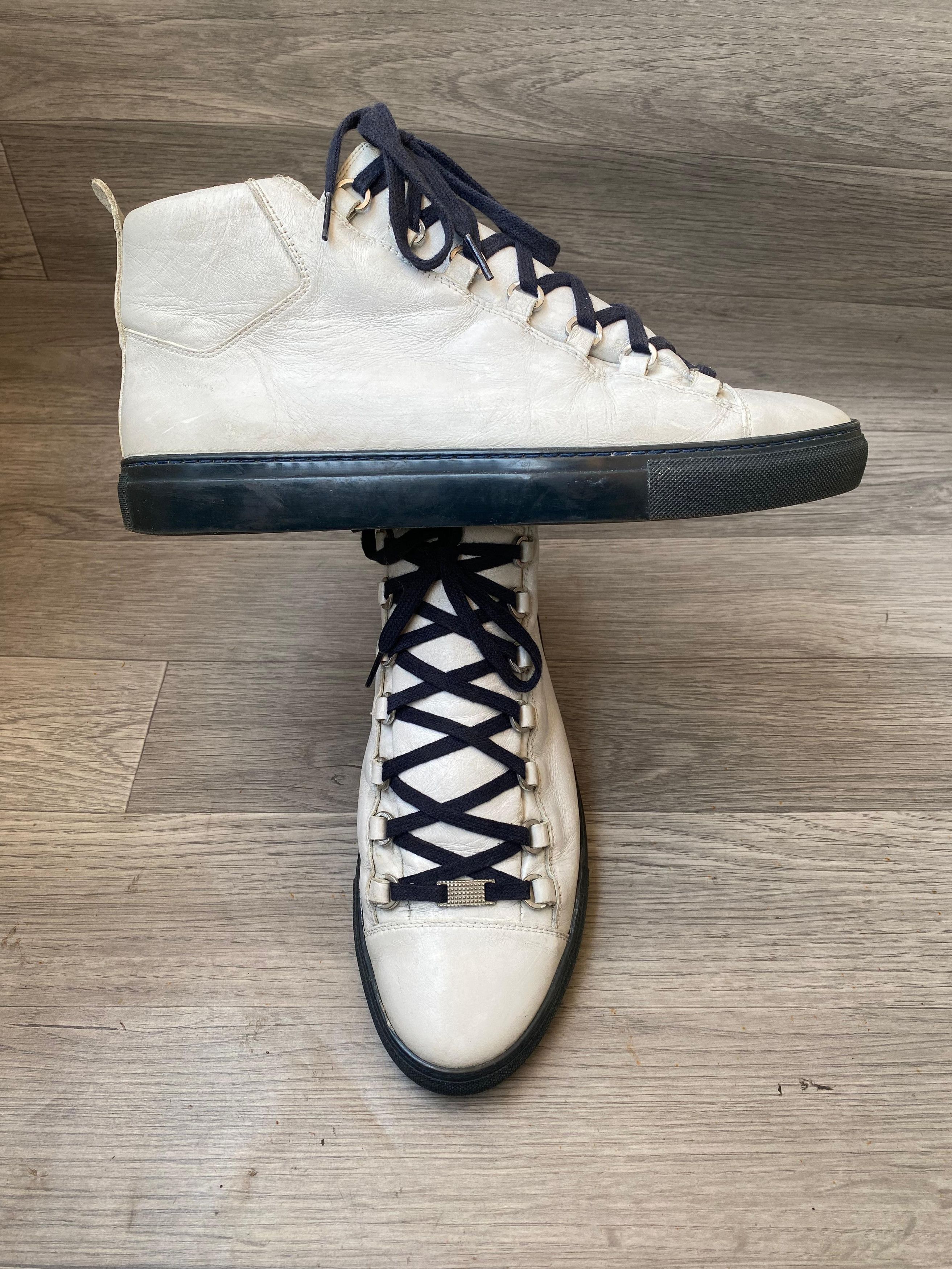 Balenciaga Balenciaga Arena White Hi-Top Sneakers Sz 43 | Grailed