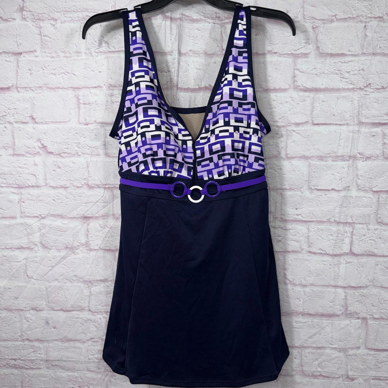 Other Inches Off 14W Women's Swim Dress with Geometric Pattern Size ONE SIZE - 1 Thumbnail