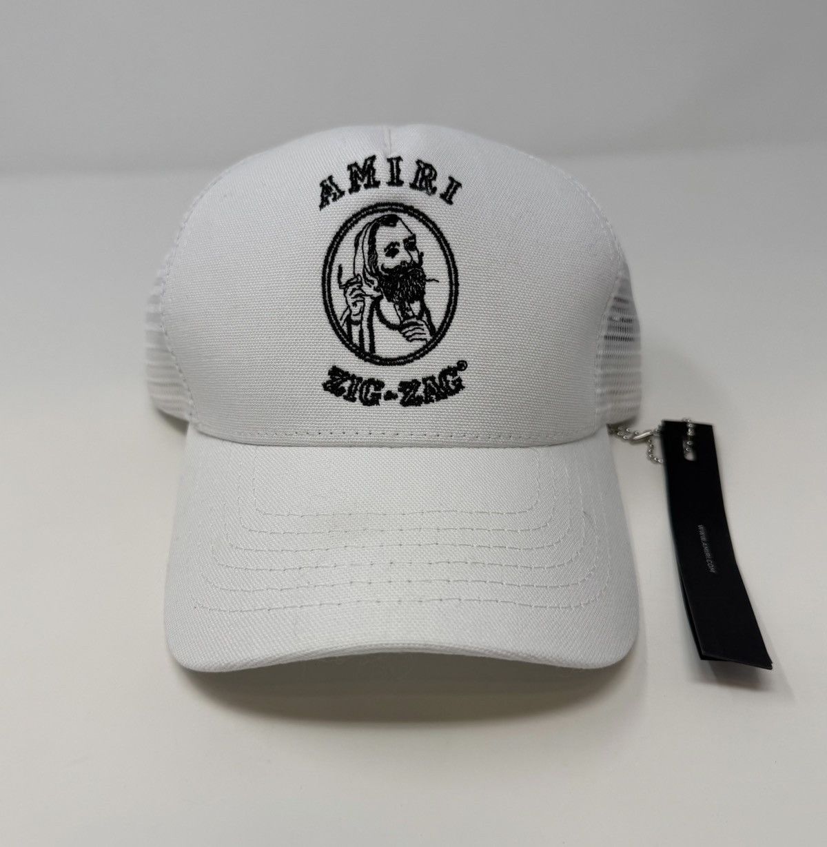 Amiri Amiri Zig Zag Trucker Hat White Size ONE SIZE - 1 Thumbnail