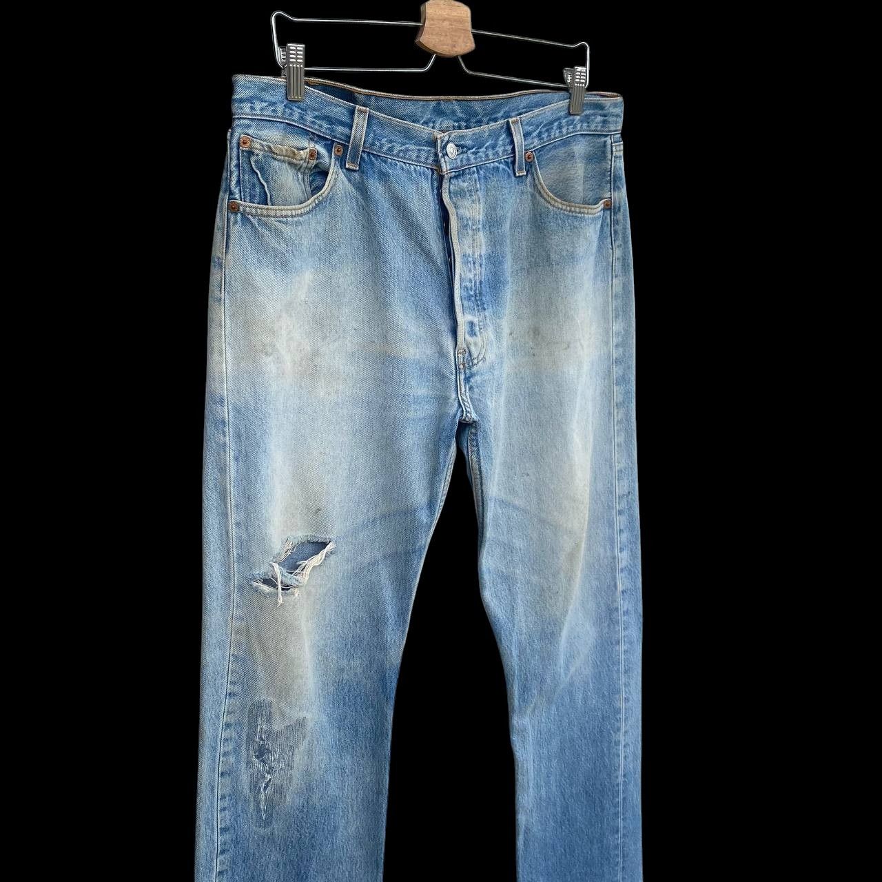 Levi's Vintage Clothing VINTAGE KURT COBAIN 00'S LEVIS 501 DISTRESSED DIRTY W35X33" Size US 35 - 3 Thumbnail