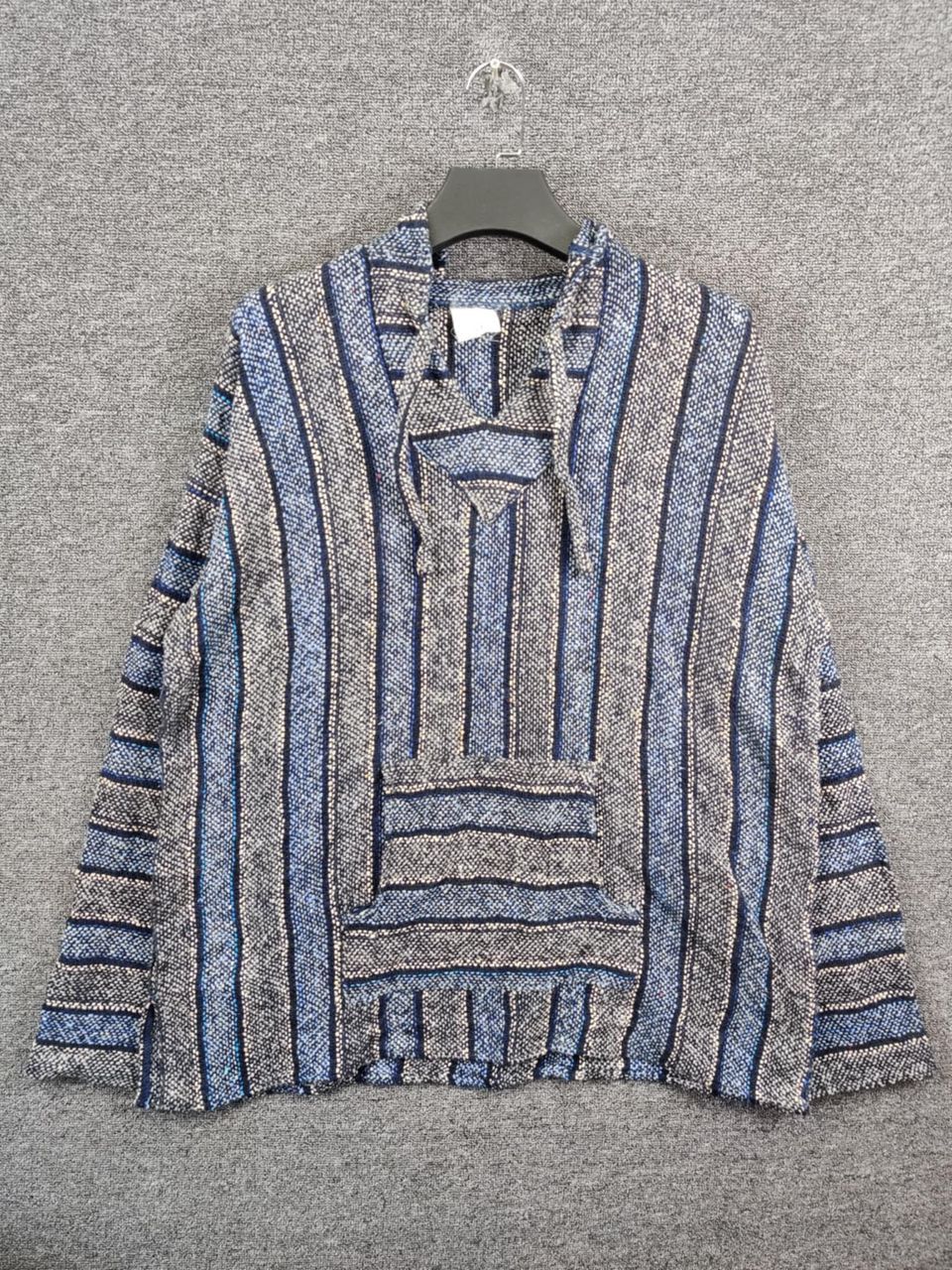 Vintage Vintage Mexican Baja Drug Rug Blue Grey Jacket Size US XXL / EU 58 / 5 - 1 Thumbnail