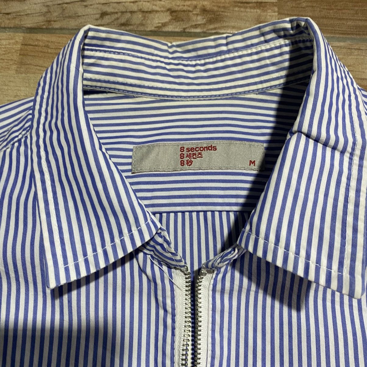 Japanese Brand 8Second City Boys Stripe Zip L/S Shirt Size US M / EU 48-50 / 2 - 5 Thumbnail