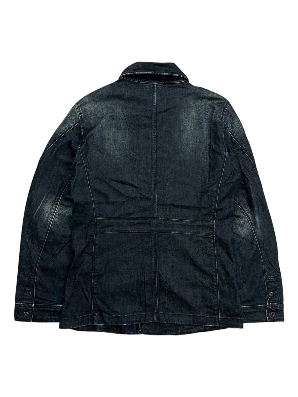 Isamu Katayama Backlash 2000s Hideway Nicole - Asymetrical Button Denim Jacket Size US M / EU 48-50 / 2 - 3 Thumbnail