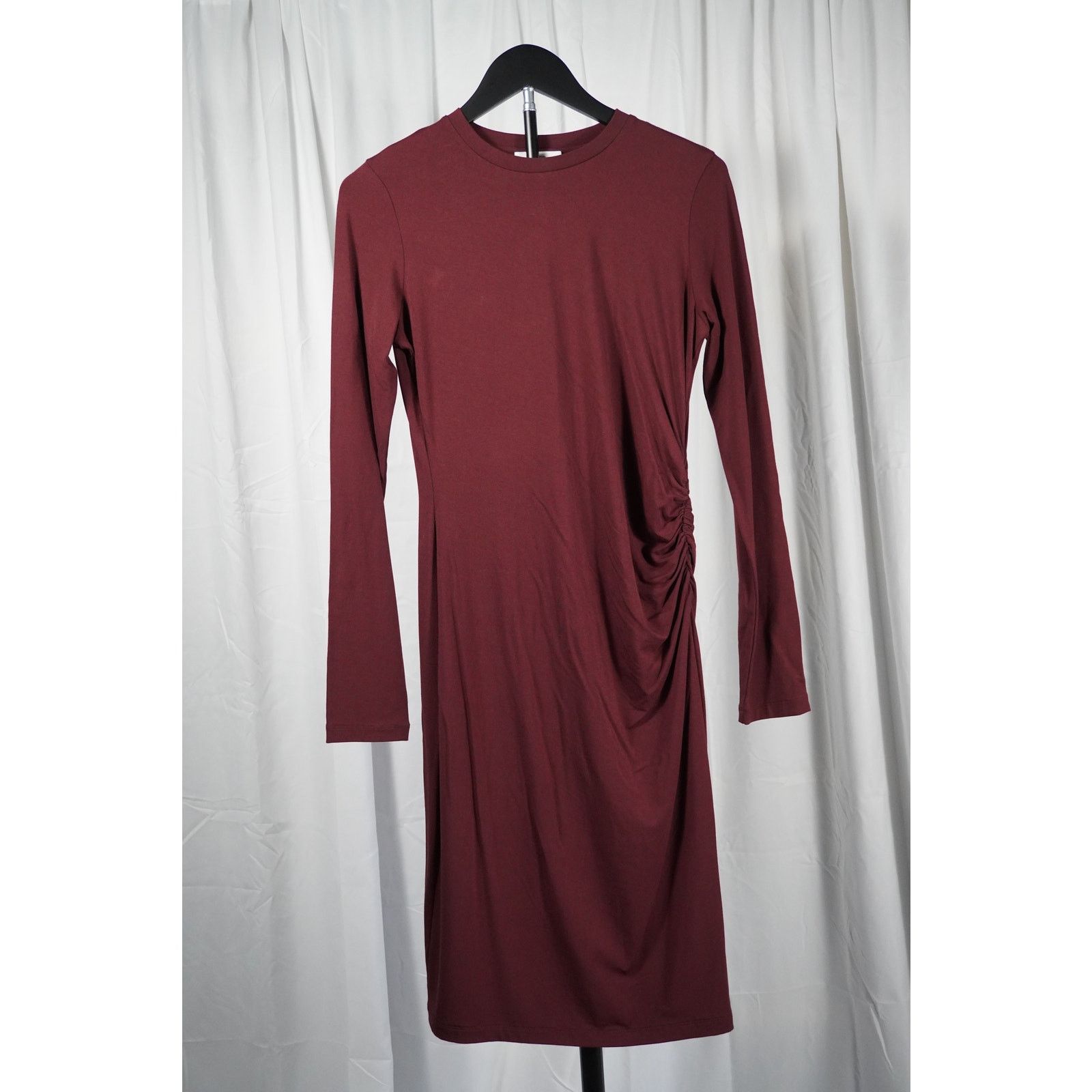Vince Vince Long Sleeve Midi Dress Ruched Stretch Knit Size S Size S / US 4 / IT 40 - 1 Thumbnail