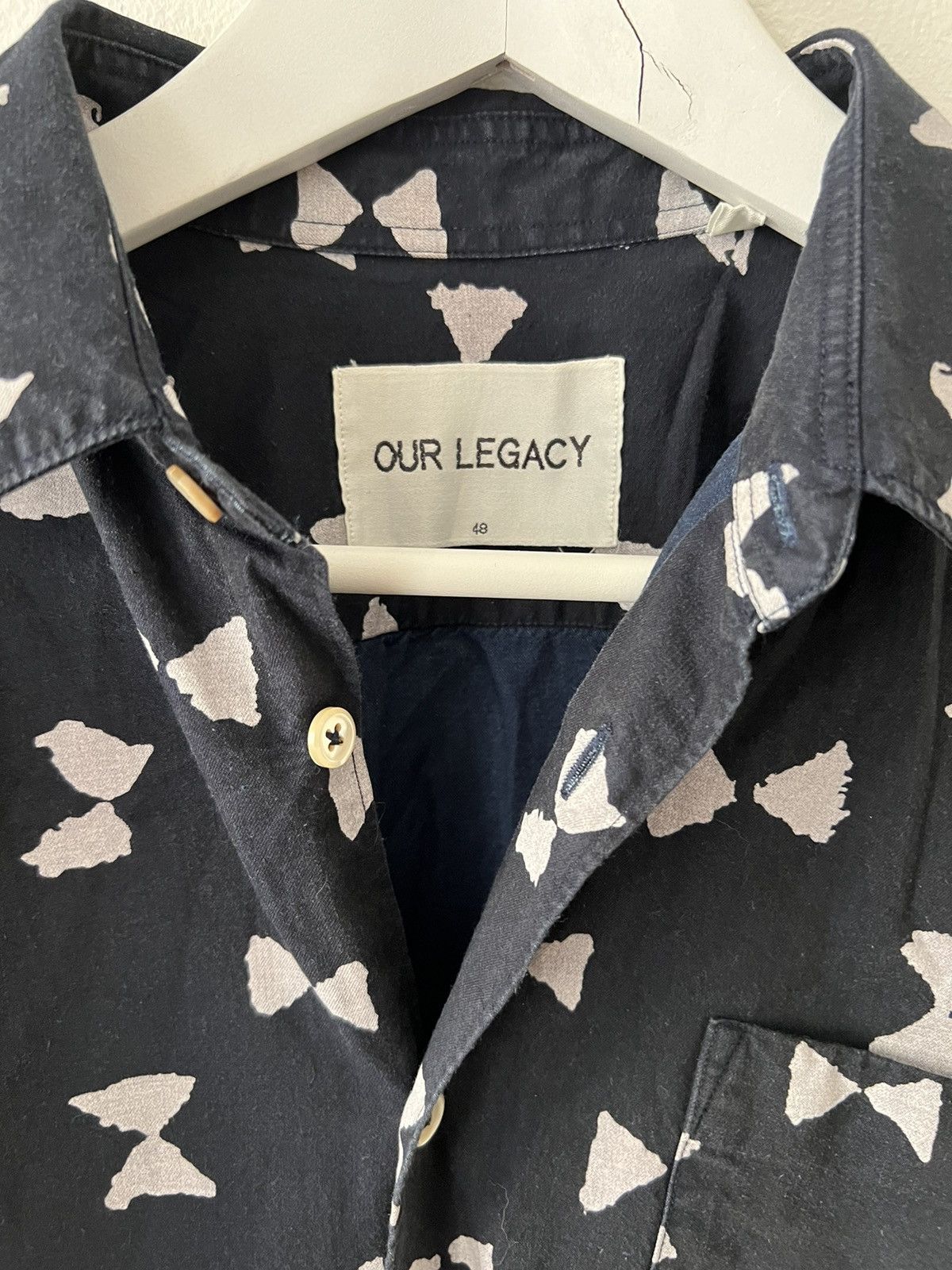 Our Legacy INDIGO PATTERN SHIRT Size US M / EU 48-50 / 2 - 3 Thumbnail
